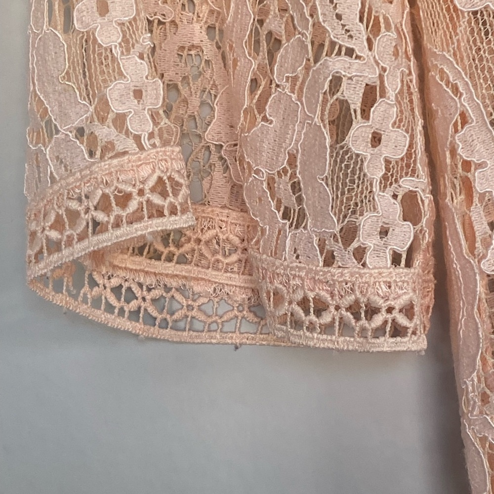 Loft Pink Lacy Short Sleeve Blouse! Size XS! - Picture 3 of 7